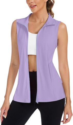 LURANEE Women's Golf Vest with Pleated Tennis Skirt Hem Lightweight Full Zip Sleeveless Athletic Shirts with Pockets in Saudi Arabia