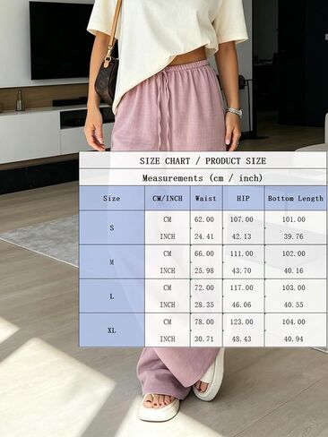 Women's Waist Straight Streetwear Long Wide Leg Pants Casual Loose Baggy Workout Long Fall Sweatpants in Kuwait