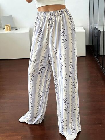 Women's Waist Straight Streetwear Long Wide Leg Pants Casual Loose Baggy Workout Long Fall Sweatpants in Kuwait