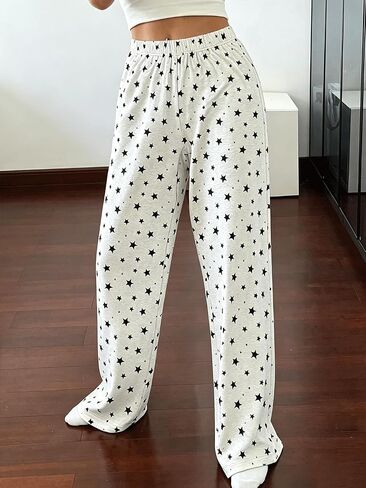 Women's Waist Straight Streetwear Long Wide Leg Pants Casual Loose Baggy Workout Long Fall Sweatpants in Kuwait