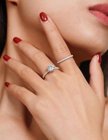 IMOLOVE 2CT Moissanite Wedding Engagement Bridal Ring Set for Women Size 8 - Shine Bright, Spend Light in Kuwait