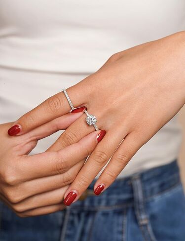 IMOLOVE 2CT Moissanite Wedding Engagement Bridal Ring Set for Women Size 8 - Shine Bright, Spend Light in Kuwait