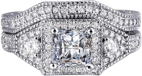 Black Gold Plated Womens Wedding Ring Sets Bridal Sets Princess cut Purple Cz Engagement Ring Wedding Band in Kuwait