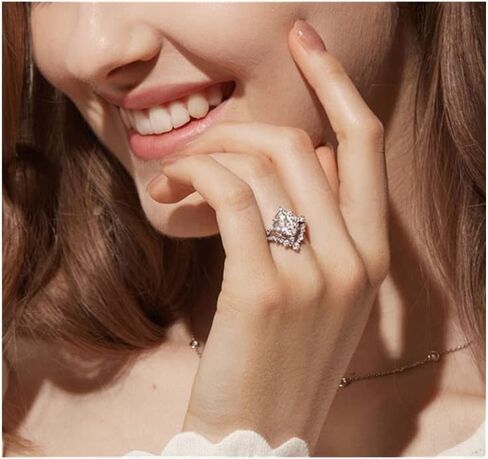 YDD 925 Sterling Silver 1.5ct Oval Moissanite Engagement Rings for Women Bridal Set 2pcs Oval Vine Vintage Inspired V Shaped Wedding Band Anniversary in Kuwait