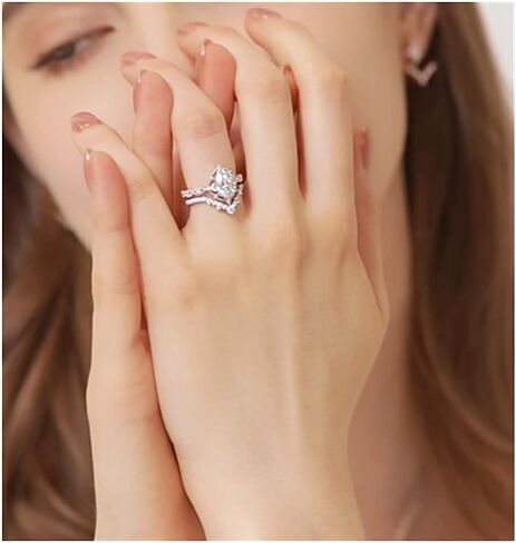 YDD 925 Sterling Silver 1.5ct Oval Moissanite Engagement Rings for Women Bridal Set 2pcs Oval Vine Vintage Inspired V Shaped Wedding Band Anniversary in Kuwait
