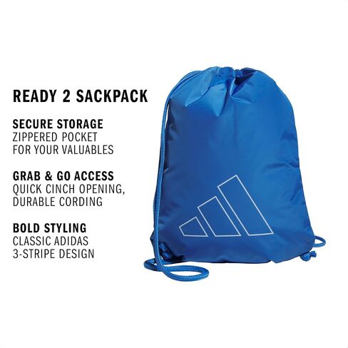 حقيبة adidas Ready Sackpack – حقيبة ظهر برباط للجيم، 13 لتر in Kuwait
