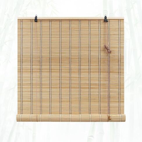Glimer Bamboo Blinds for Interior Windows, Natural Roll Up Bamboo Shades for Indoor Windows & Outdoor Patio, Light Filtering Bamboo Window Shades for Living Room, Porch, Balcony, Easy to Install in Saudi Arabia