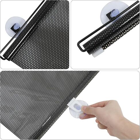 SEWACC Blackout Blind Curtains with Suction Cups, No Drill Cordless Light Filtering Window Shade Temporary Portable Roller Shades for Home Office Bedroom Window Door in Kuwait
