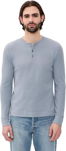 قميص Vince الرجالي من قماش الجاكار بأكمام طويلة من Henley in Kuwait