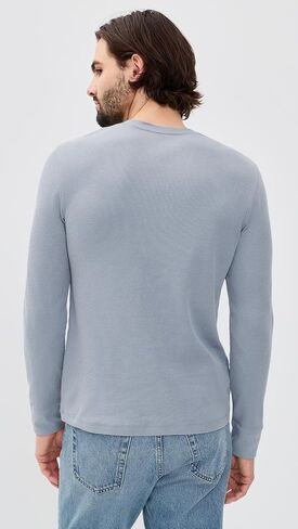 قميص Vince الرجالي من قماش الجاكار بأكمام طويلة من Henley in Kuwait