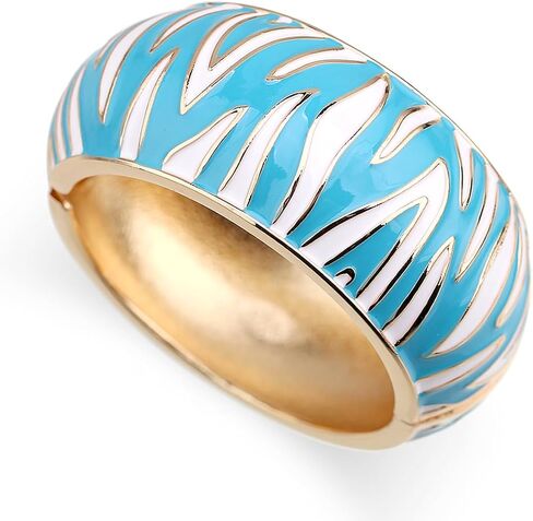 Chunky Gold Bangle Bracelets for Women Fashionable Zebra-Print Cuff Bangle Trendy Statement Cuff Bracelet Stack Jewelry Gift in Saudi Arabia