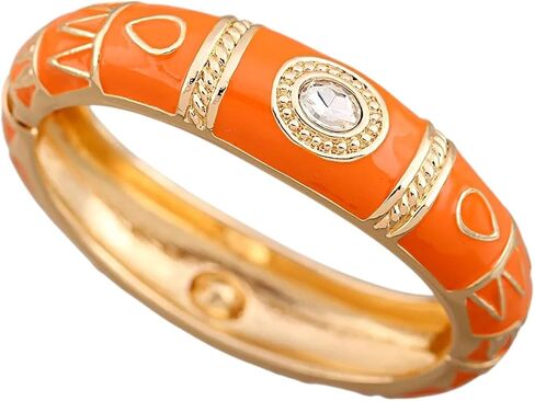 Unique Colorful Geometric Pattern Cuff Bracelet For Women Personality Stainless Rhinestone Bangles Charm Jewelry in Saudi Arabia