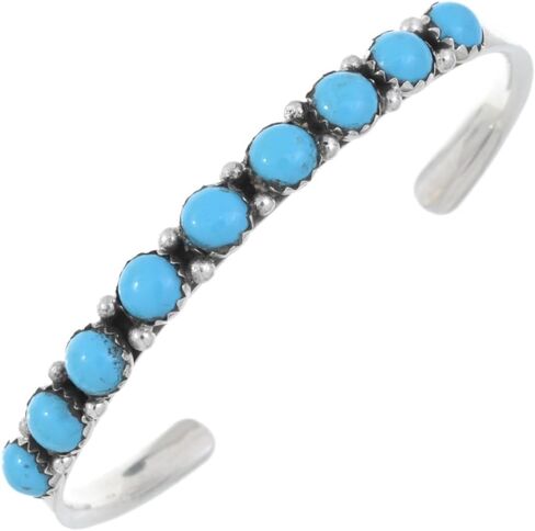 Alltribes Native American Sleeping Beauty Turquoise Row Ladies Silver Bracelet Skinny Sterling Cuff 0328 in Kuwait