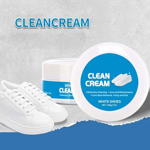 CLEANER CREAM, 2PCS White Shoe Cleaner Cream, Multipurpose No-Wash Solid Cleaning Paste with Sponge, Cleaning Cream White Shoe Cleaner, for Leather Sneakers Soles in Saudi Arabia