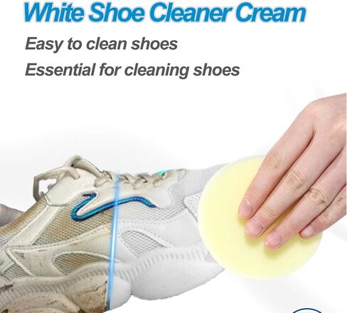 CLEANER CREAM, 2PCS White Shoe Cleaner Cream, Multipurpose No-Wash Solid Cleaning Paste with Sponge, Cleaning Cream White Shoe Cleaner, for Leather Sneakers Soles in Saudi Arabia