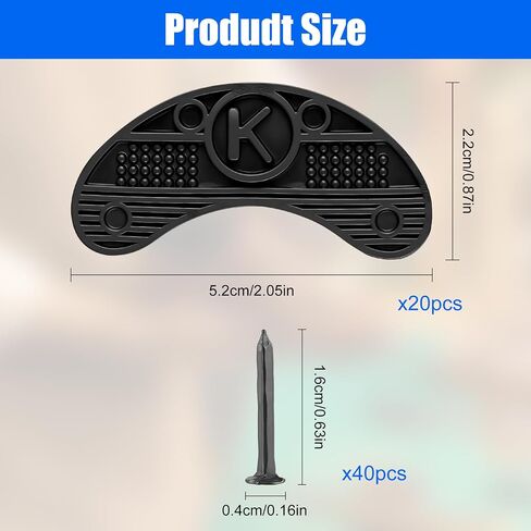 20PCS Black Shoe Taps for Heels & Heel Taps Sole Heels Repair Pads with 40PCS Nails, Shoe Heel Taps & Heel's Taps Anti-Slip for Repairing Worn Shoes & Boots in Kuwait
