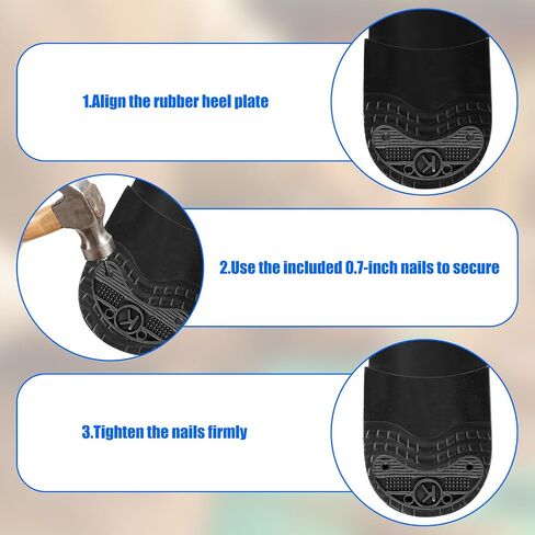 20PCS Black Shoe Taps for Heels & Heel Taps Sole Heels Repair Pads with 40PCS Nails, Shoe Heel Taps & Heel's Taps Anti-Slip for Repairing Worn Shoes & Boots in Kuwait