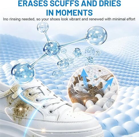 2PCS White Shoe Cleaner Cream, Multipurpose No-Wash Cleaning Solid Paste, MultiFunctional Sneaker Cleaner with Sponge Removes Stains for Sneakers in Saudi Arabia