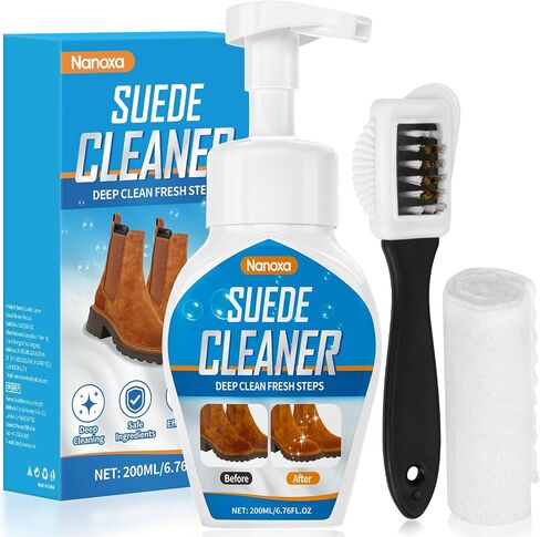 Suede Shoe Cleaner, Suede & Nubuck Cleaner Removes Dirt and Stains, No-Rinse Foam Suede Cleaner Kit for Suede, Nubuck in Saudi Arabia