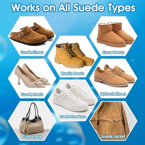 Suede Shoe Cleaner, Suede & Nubuck Cleaner Removes Dirt and Stains, No-Rinse Foam Suede Cleaner Kit for Suede, Nubuck in Saudi Arabia