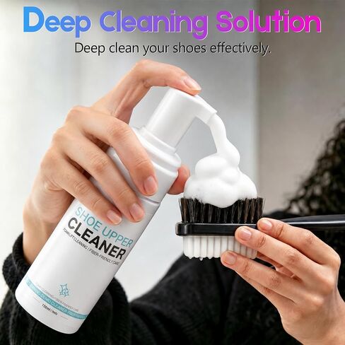 Shoe Cleaning Kit for Sneakers, Water-Free Foam Sneaker Cleaner, Shoe Care Kit, Sneaker Cleaner and Shoe Protector Oil with Brush & Microfiber Towel Included, Effective for All Type Shoes in Saudi Arabia