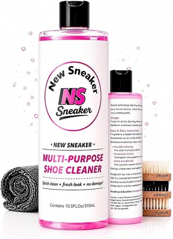 Shoe Cleaning Kit - 10.5 Oz Large Capacity White Shoe Cleaner with 3 Brushes & a Towel, Safe for Sneakers, Suede, Leather, Tennis Shoes & Mesh in Kuwait
