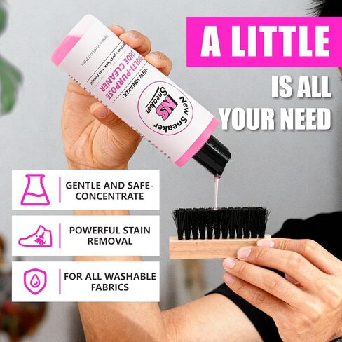 Shoe Cleaning Kit - 10.5 Oz Large Capacity White Shoe Cleaner with 3 Brushes & a Towel, Safe for Sneakers, Suede, Leather, Tennis Shoes & Mesh in Kuwait