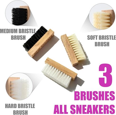Shoe Cleaning Kit - 10.5 Oz Large Capacity White Shoe Cleaner with 3 Brushes & a Towel, Safe for Sneakers, Suede, Leather, Tennis Shoes & Mesh in Kuwait