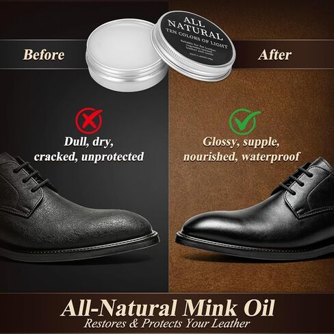 Cruzix Shoe Care Kit for Men Women-16 PCS Shoe Shine Kit Gifts with Black/Brown/Neutral Shoe Polish Kit, Mink Oil, Horsehair Brushes,Shine Sponges Cloth for Leather Shoe Boot Cleaning and Care in Saudi Arabia