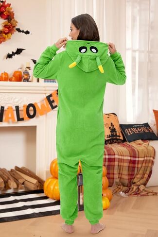 Clarisbelle Womens Halloween Cozy Long Sleeve Cute Pajamas Fleece Warm Plush Winter Flannel Onesies Costumes Alien L in Saudi Arabia