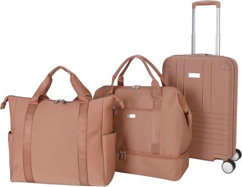 Jessica Simpson Countryside 30" Expandable 8-Wheel Spinner Large Checked Luggage Suitcase, Oceanview in Kuwait