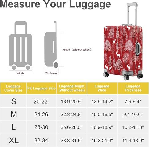 FOREVER QUEEN Deer - Christmas Tree Luggage Cover Suitcase Protector Suitcase Cover Anti-Scratch,Stretchable Bag Cover Washable Durable Polyester in Saudi Arabia