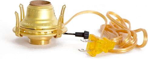 Lehman's B & P Lamps Electric Burner Queen Anne Solid Brass #2 with 6 Foot Gold Cord in Kuwait