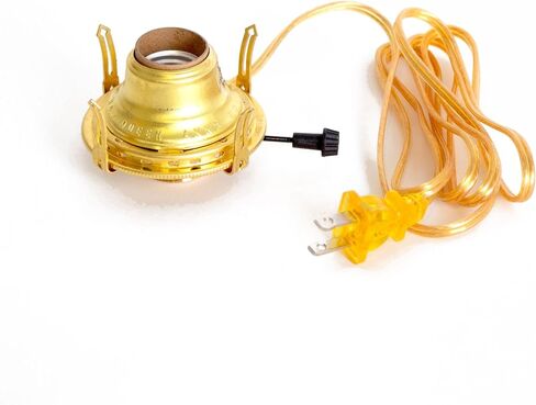Lehman's B & P Lamps Electric Burner Queen Anne Solid Brass #2 with 6 Foot Gold Cord in Kuwait
