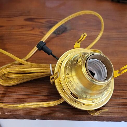 Lehman's B & P Lamps Electric Burner Queen Anne Solid Brass #2 with 6 Foot Gold Cord in Kuwait