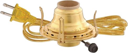 Lehman's B & P Lamps Electric Burner Queen Anne Solid Brass #2 with 6 Foot Gold Cord in Kuwait
