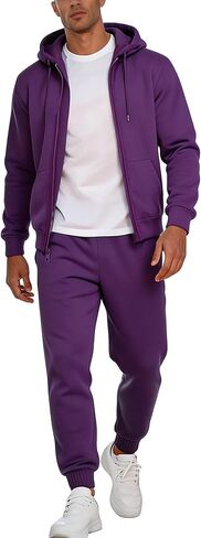 Men's Tracksuits Full Zip 2 Piece Sets Casual Hoodies Sweatsuits Athletic Outfits For Men Fleece Jogging Sweat Suits in Saudi Arabia