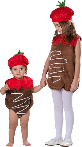 Dress Up America Chocolate Dipped Strawberry Costume for Kids - Product Includes: Bubble and Hat in Kuwait