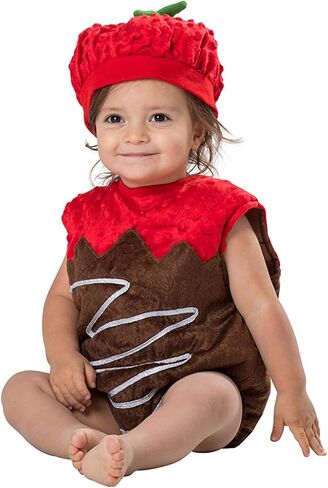 Dress Up America Chocolate Dipped Strawberry Costume for Kids - Product Includes: Bubble and Hat in Kuwait