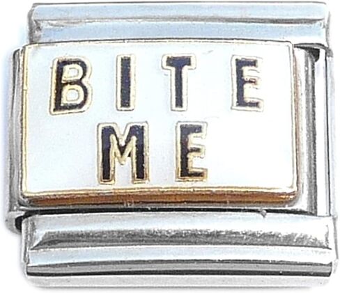 NewCharms Bite Me Black and White Italian Charm in Kuwait