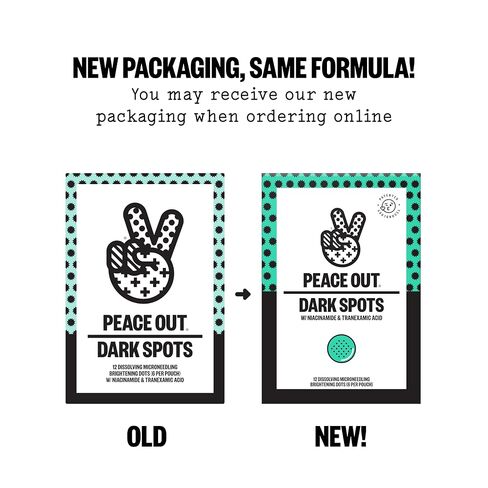 PEACE OUT Microneedling Dots for Dark Spots, Targeted Spot Patches with Dissolving Microneedles, Niacinamide, Hydrocolloid, Skincare for Uneven Tone and Texture (12 Count) in Saudi Arabia