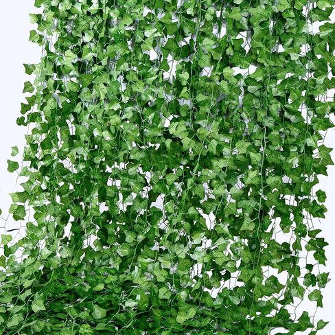 50 Pack 375 Feet Fake Vines for Room Decor Artificial lvy Greenery Garland Vine Leaves, Leaf Plants Flowers Foliage for Bedroom,Garden Wall.Decor Indoor Outdoor in Saudi Arabia