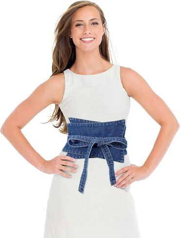 Women's Denim Corset Belts Jean Waist Belt, Steampunk Decorative Corset Waistband for Skirts, Shirts, Ladies Dresses/35854 in Kuwait