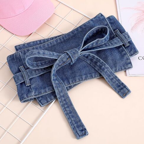 Women's Denim Corset Belts Jean Waist Belt, Steampunk Decorative Corset Waistband for Skirts, Shirts, Ladies Dresses/35854 in Kuwait