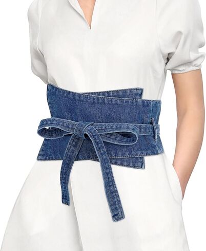 Women's Denim Corset Belts Jean Waist Belt, Steampunk Decorative Corset Waistband for Skirts, Shirts, Ladies Dresses/35854 in Kuwait