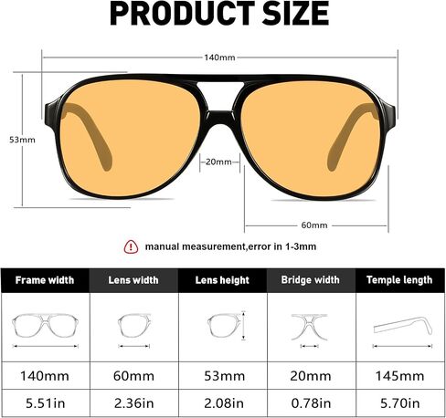 YDAOWKN Retro Aviator Sunglasses for Women Mens Large Frame Classic Vintage 70s Sun Glasses Aviators in Saudi Arabia
