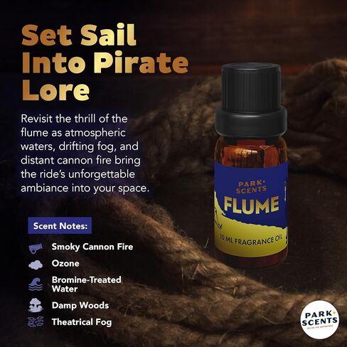 Park Scents Flume Fragrance Oil – Theme Park Scented Essential Oils for Diffusers with Smoky Cannon Fire, Ozone, Bromine-Treated Water, Fog, Damp Woods – Made in USA Home Aromatherapy Gifts (10ml) in Kuwait