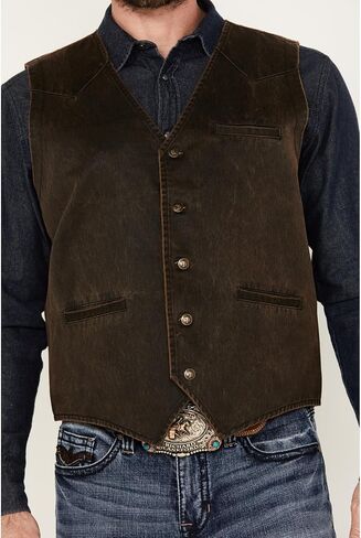 سترة Cody James للرجال من Pancho Villa Oilskin بأزرار أمامية غربية - CMHO21V20-BRN in Kuwait