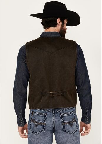 سترة Cody James للرجال من Pancho Villa Oilskin بأزرار أمامية غربية - CMHO21V20-BRN in Kuwait