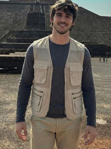 Men's Fishing Vest Utility Multi-Pockets Lightweight Outdoor Hiking Travel Safari Photography Unisex Mesh Cargo Vest in Saudi Arabia